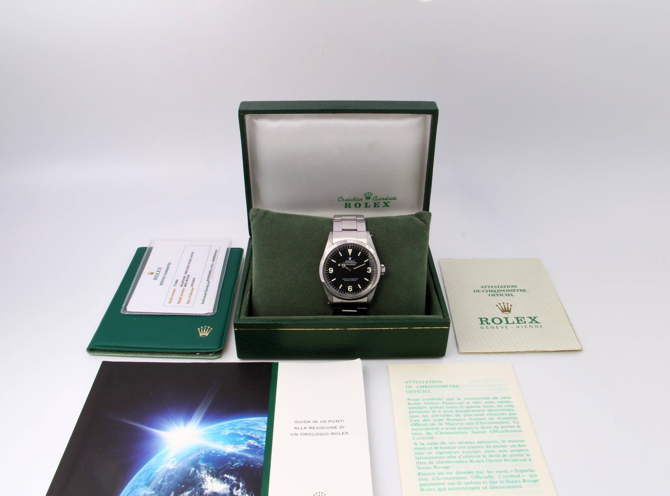 Rolex Explorer 1016 Cadran mat de 1973 ENSEMBLE COMPLET Italie