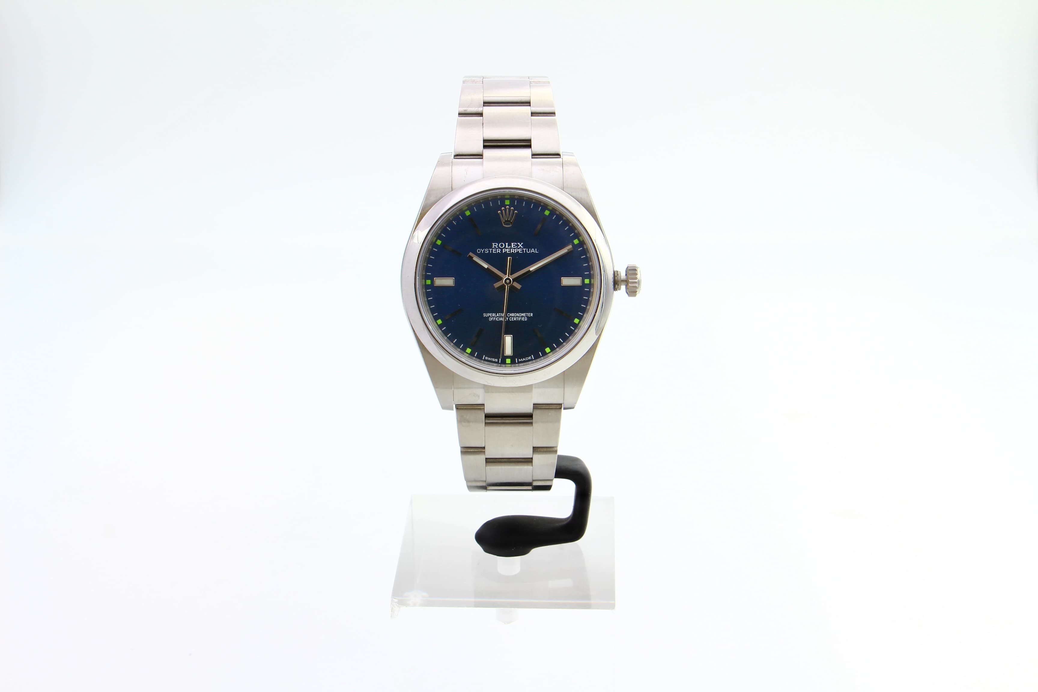 Rolex Oyster Perpetual 114300 quadrante blu del 2019