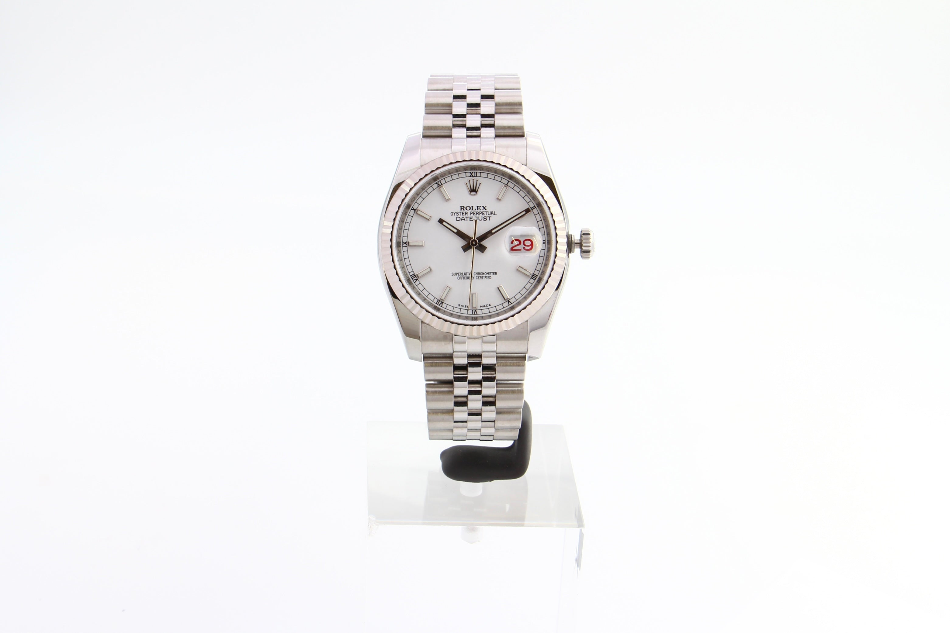 Rolex Datejust 116234 Cadran roulette blanc 36 mm de 2007