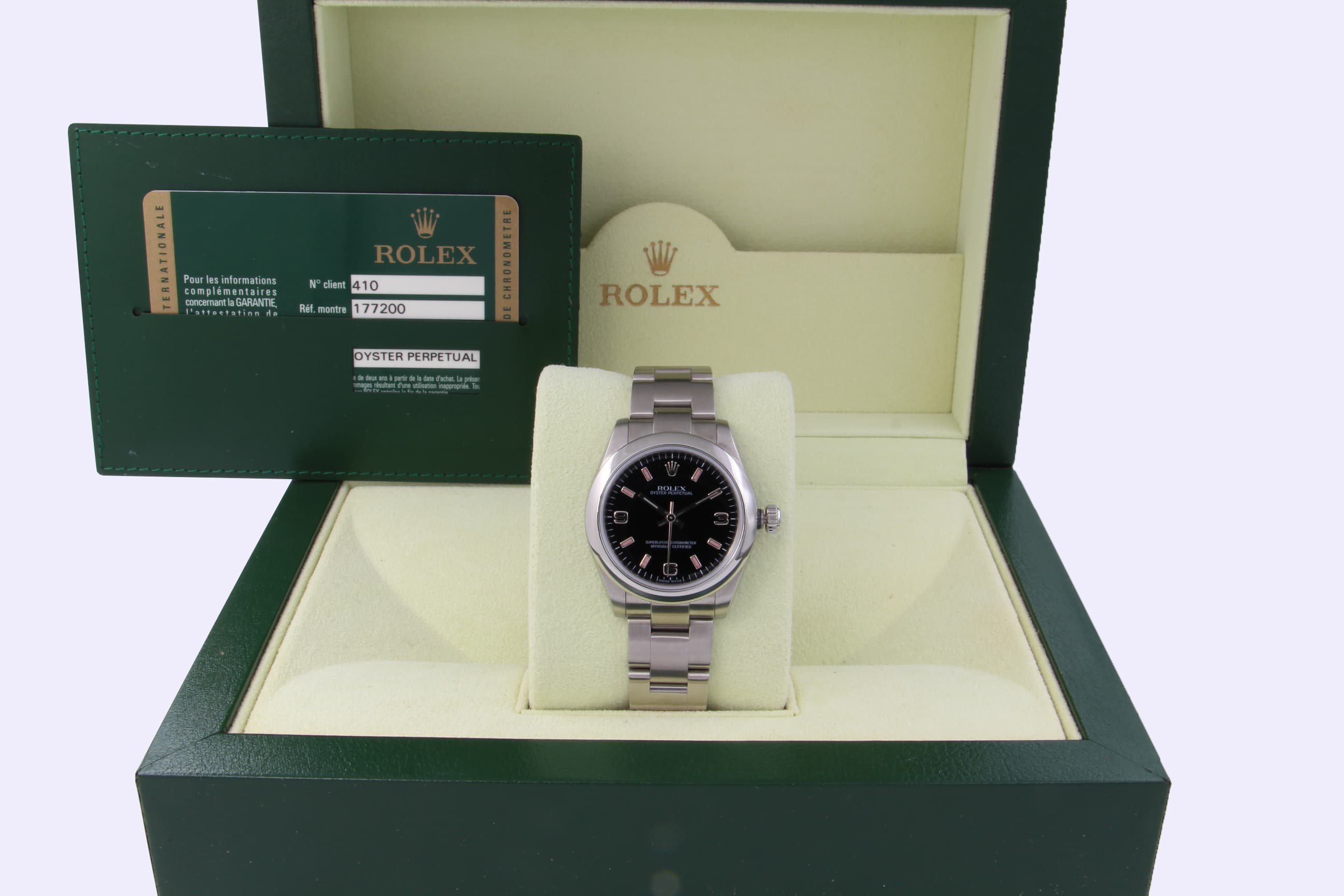 Rolex Oyster Perpetual 177200 quadrante nero del 2008