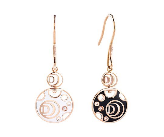 Boucles d'oreilles en or rose et céramique avec diamants Damianissima, Damiani