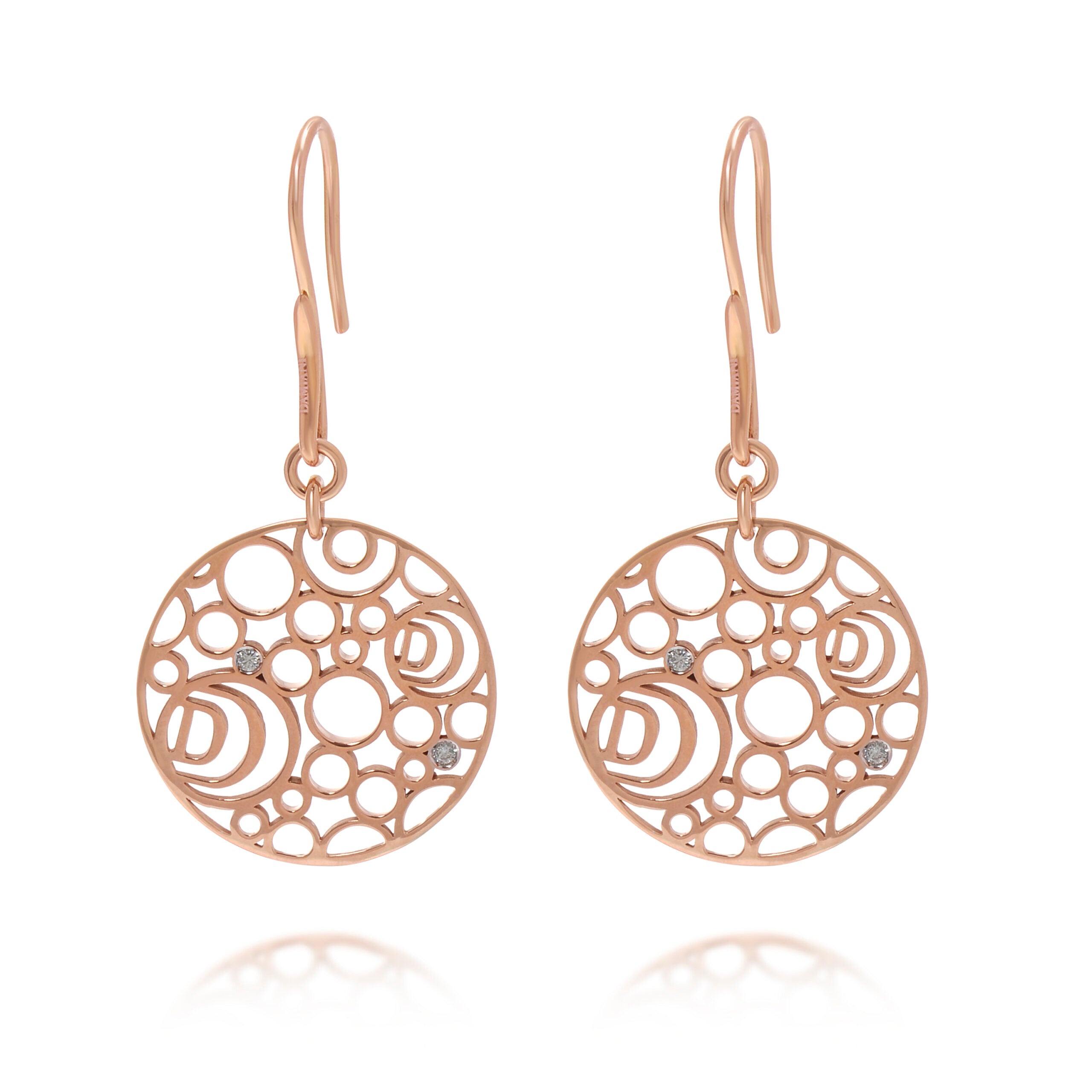 Boucles d'oreilles Damianissima en or rose et diamants, Damiani