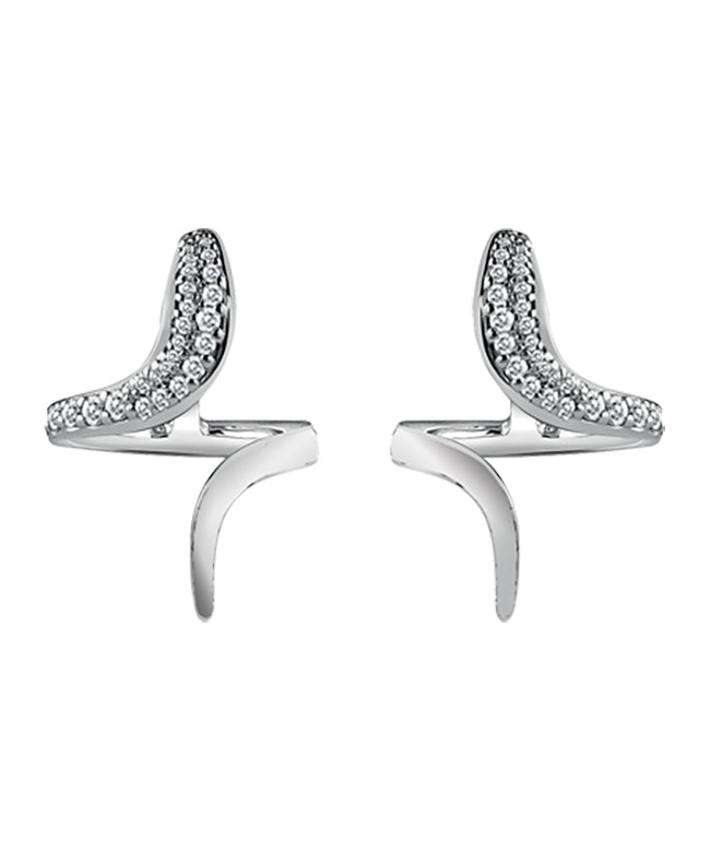 Boucles d'oreilles Eden en or blanc pavé de diamants, Damiani