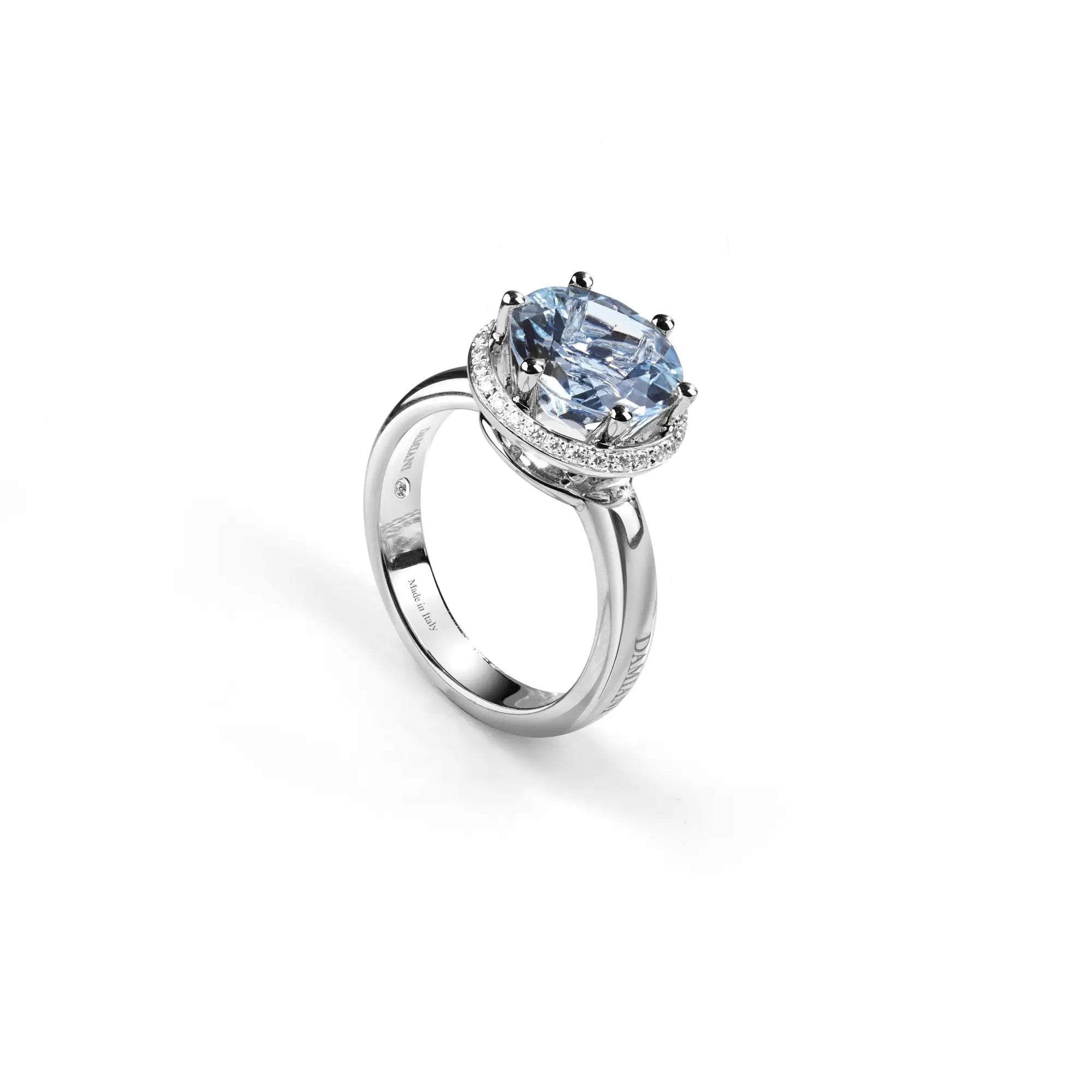 White gold ring aquamarine and diamonds Minou, Damiani