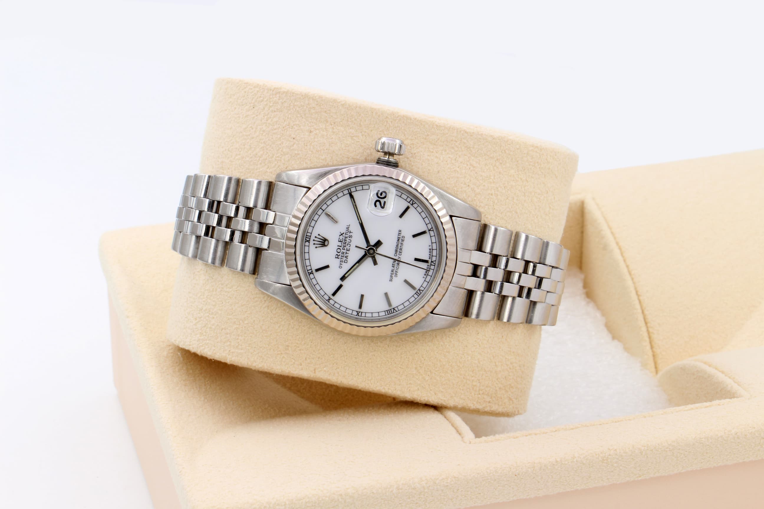 Rolex Datejust 68274 31mm quadrante bianco del 1985