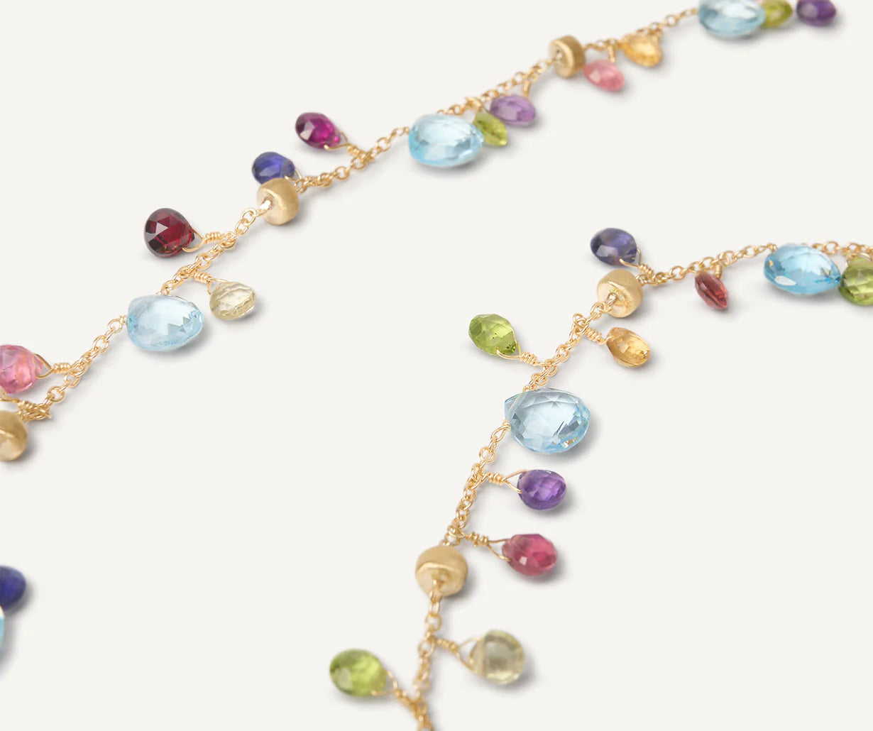 Collier con gemme multicolore e catena regolabile, Paradise, Marco Bicego