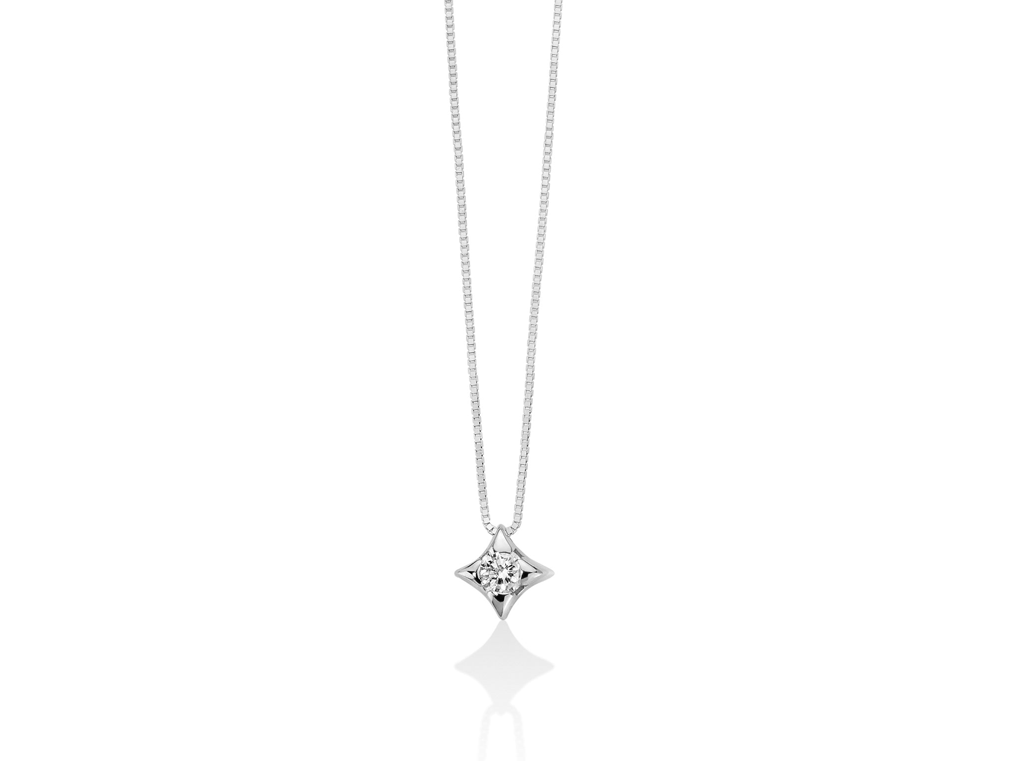 White gold and diamond light point necklace, Miluna