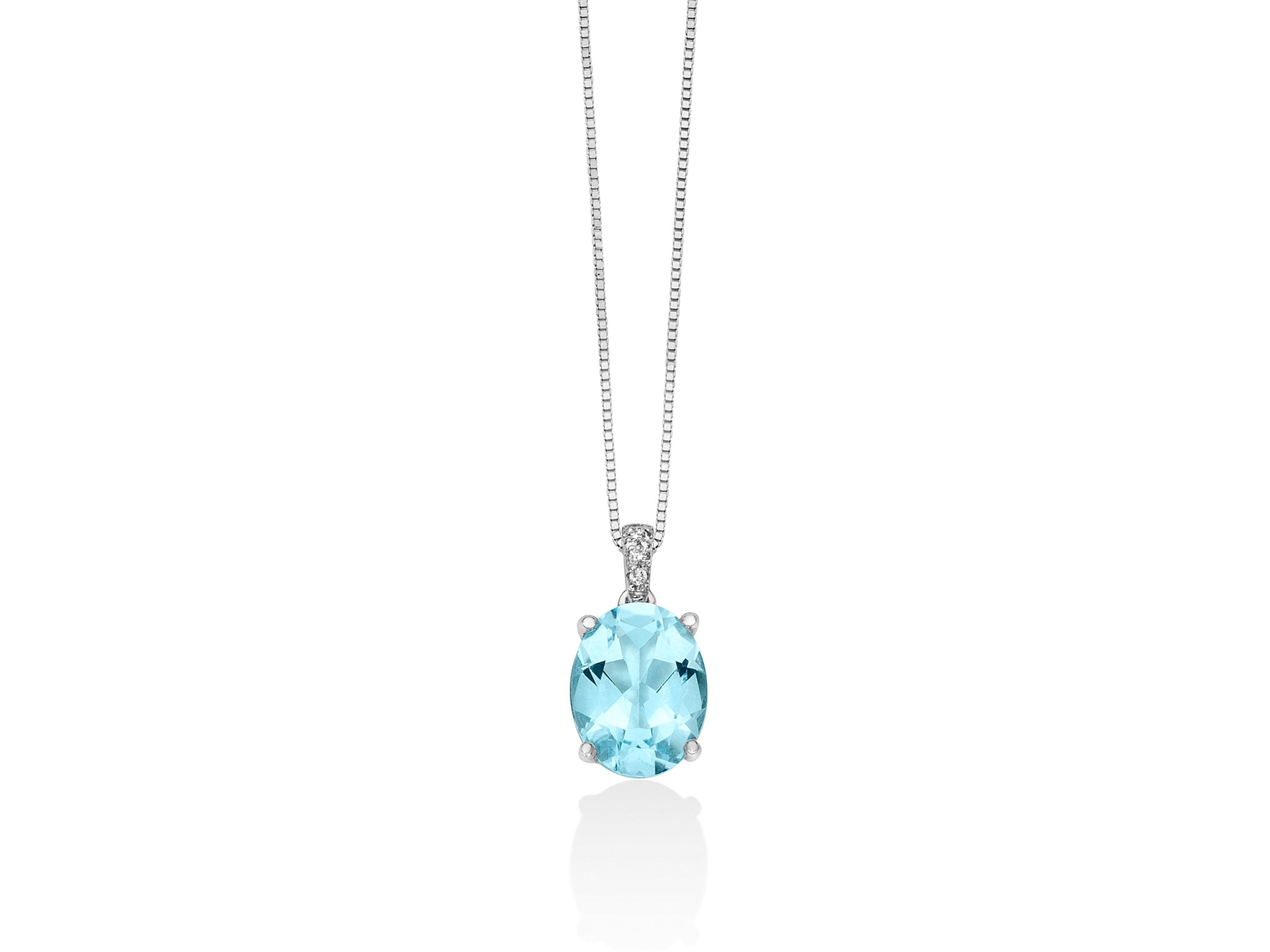 White gold, topaz and diamond necklace, Miluna