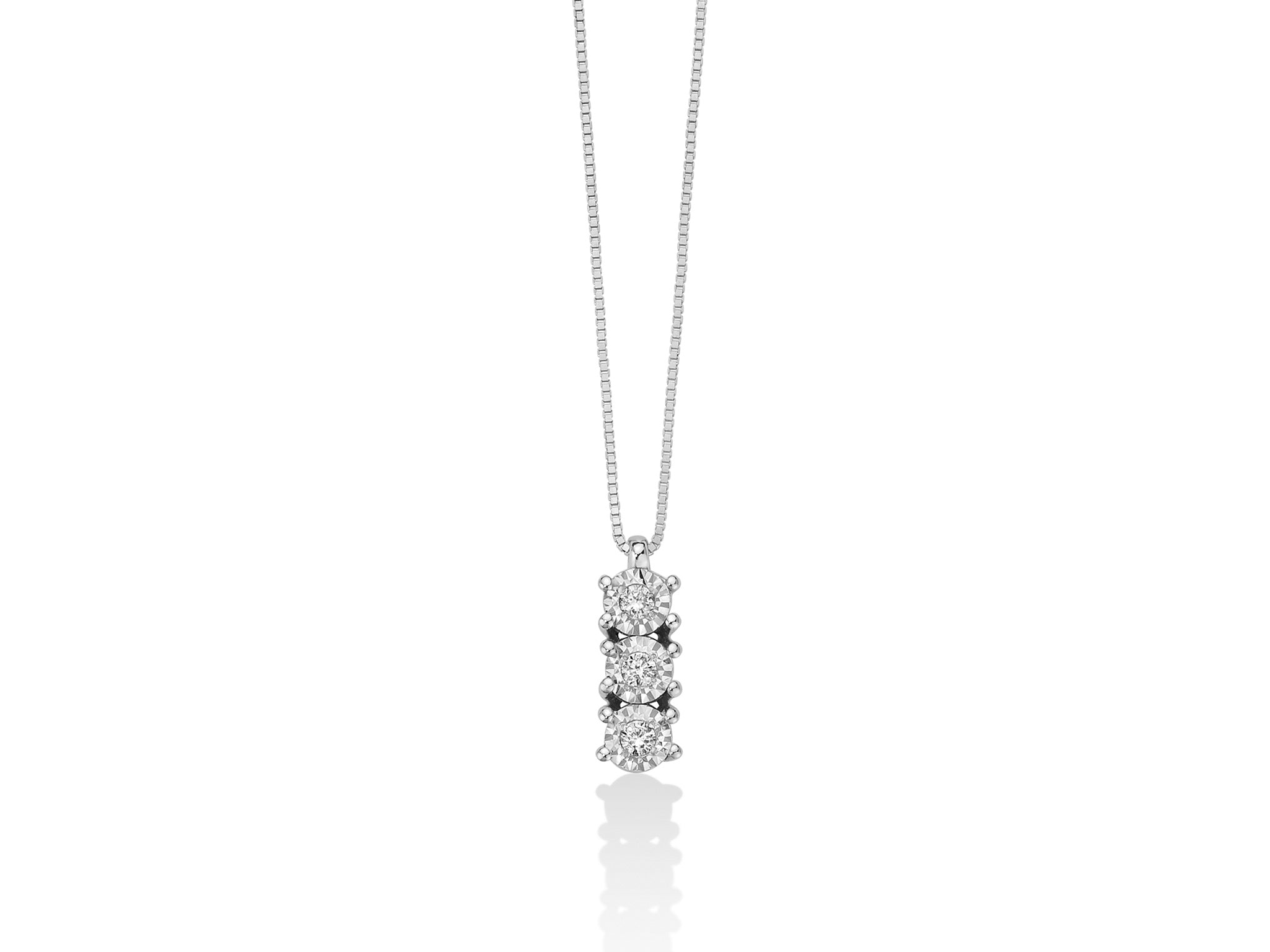 Triligy necklace in white gold and diamonds, Miluna