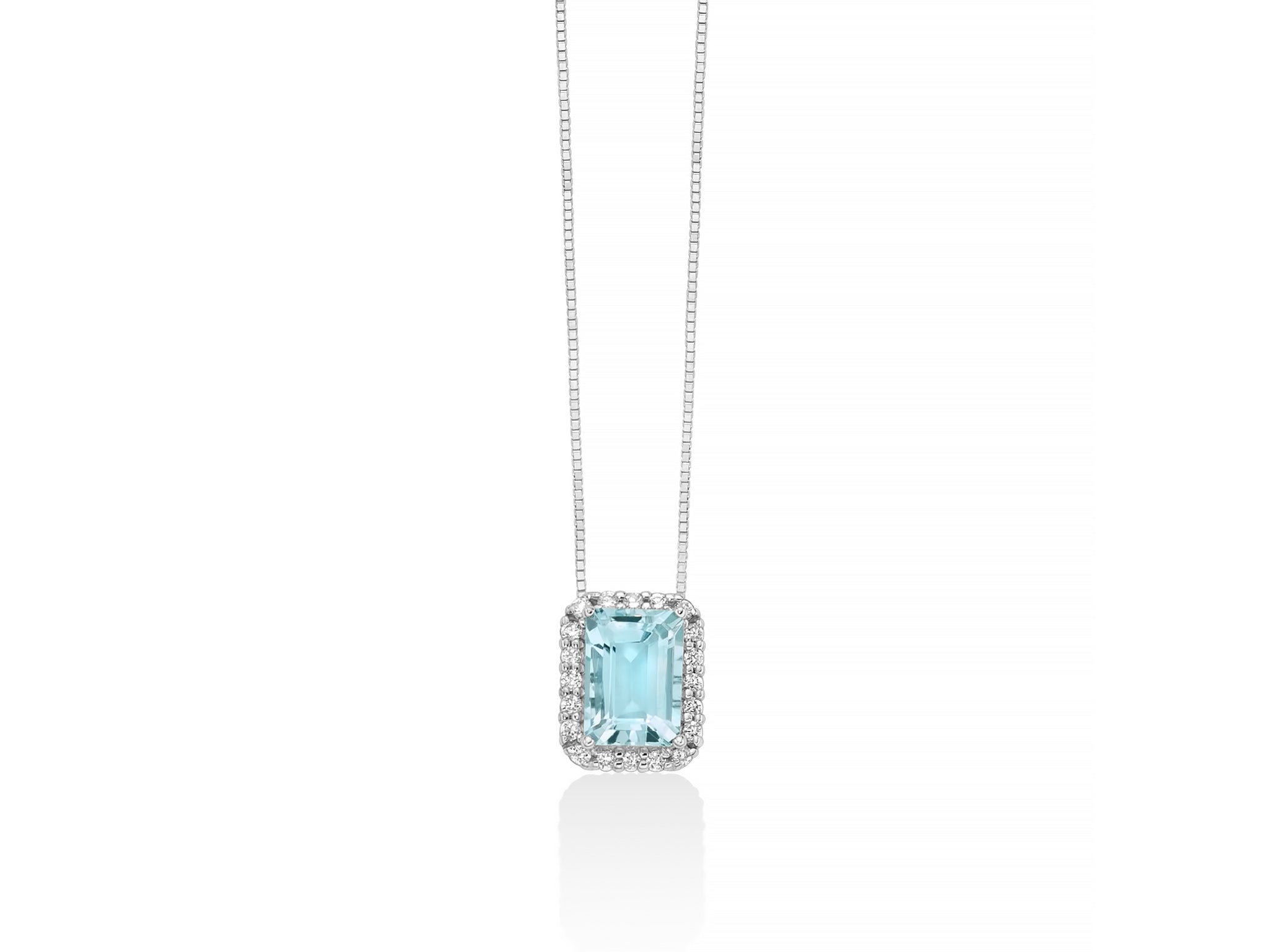 White gold, aquamarine and diamond necklace, Miluna