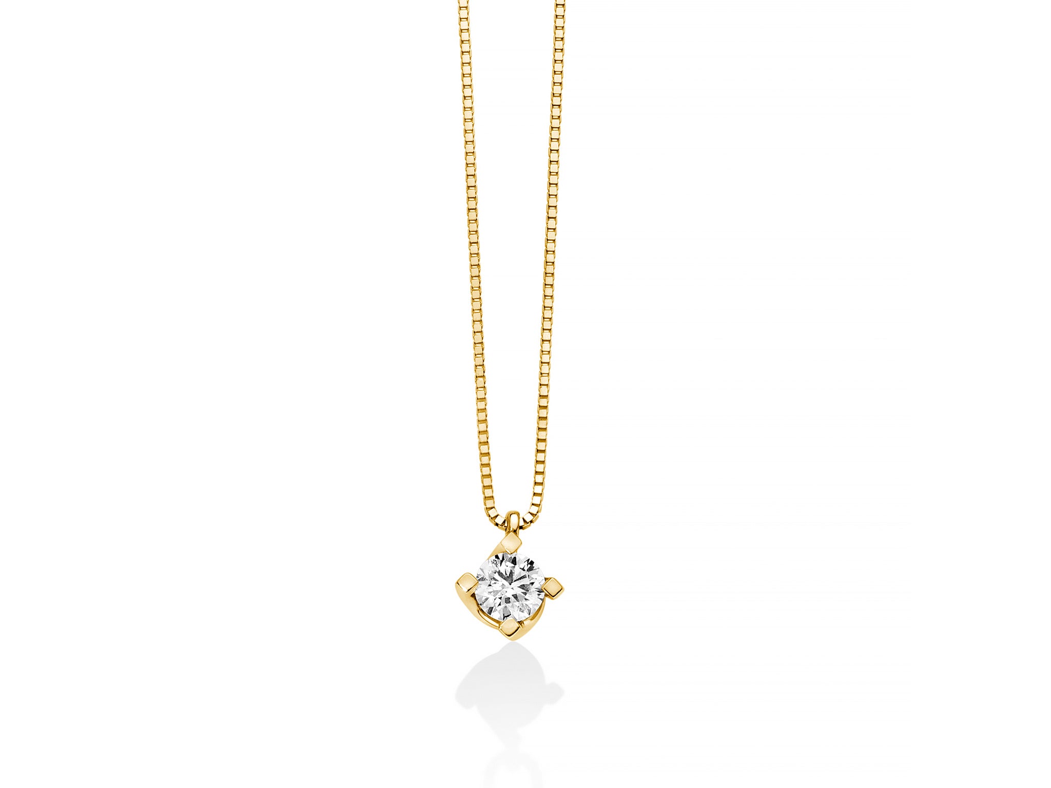 Yellow gold and diamond light point necklace, Miluna