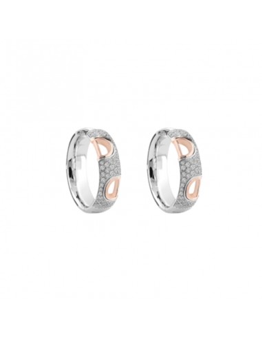 Boucles d'oreilles D.Icon en or blanc et rose avec diamants, Damiani