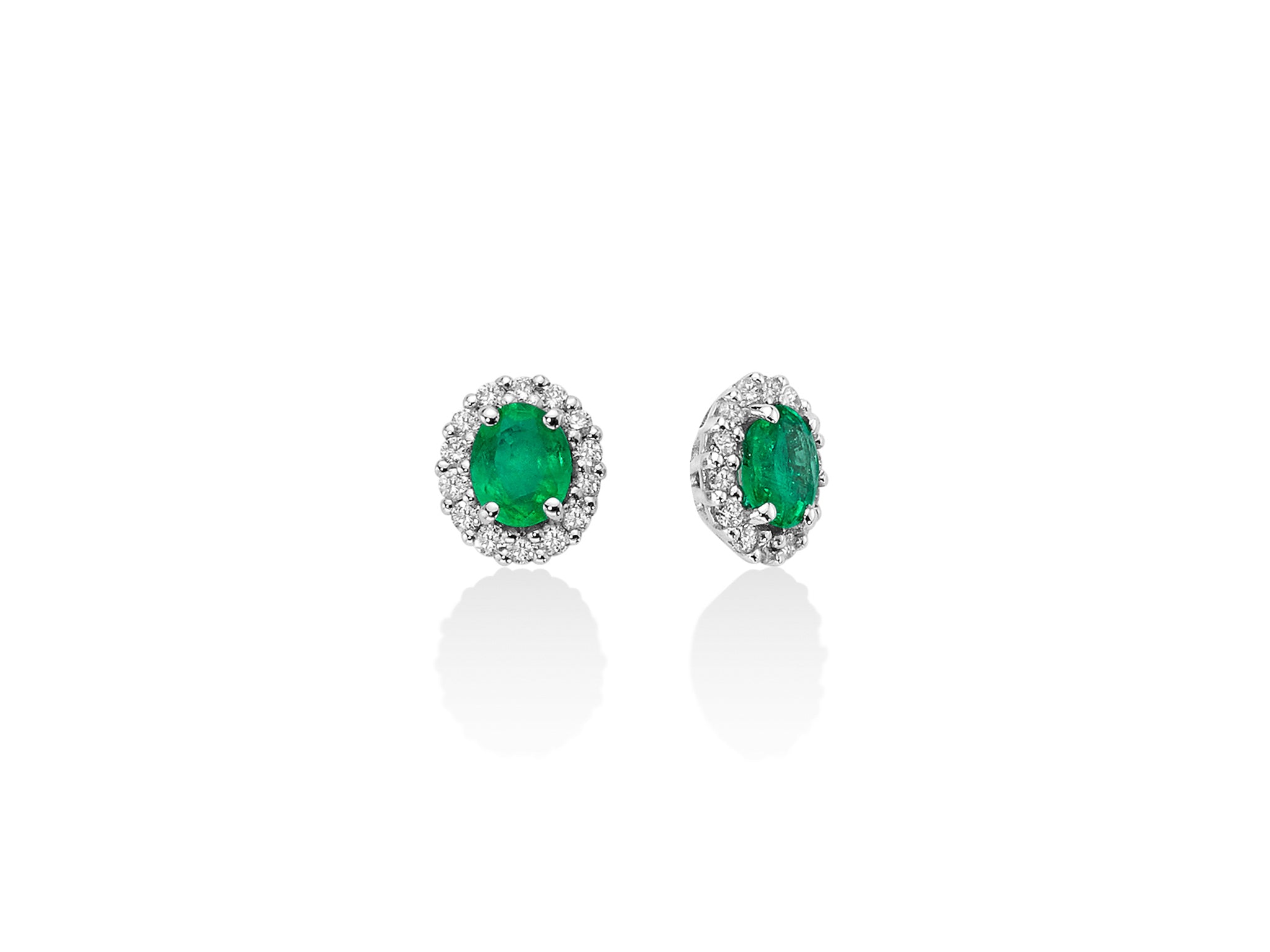 White gold, emerald and diamond earrings, Miluna