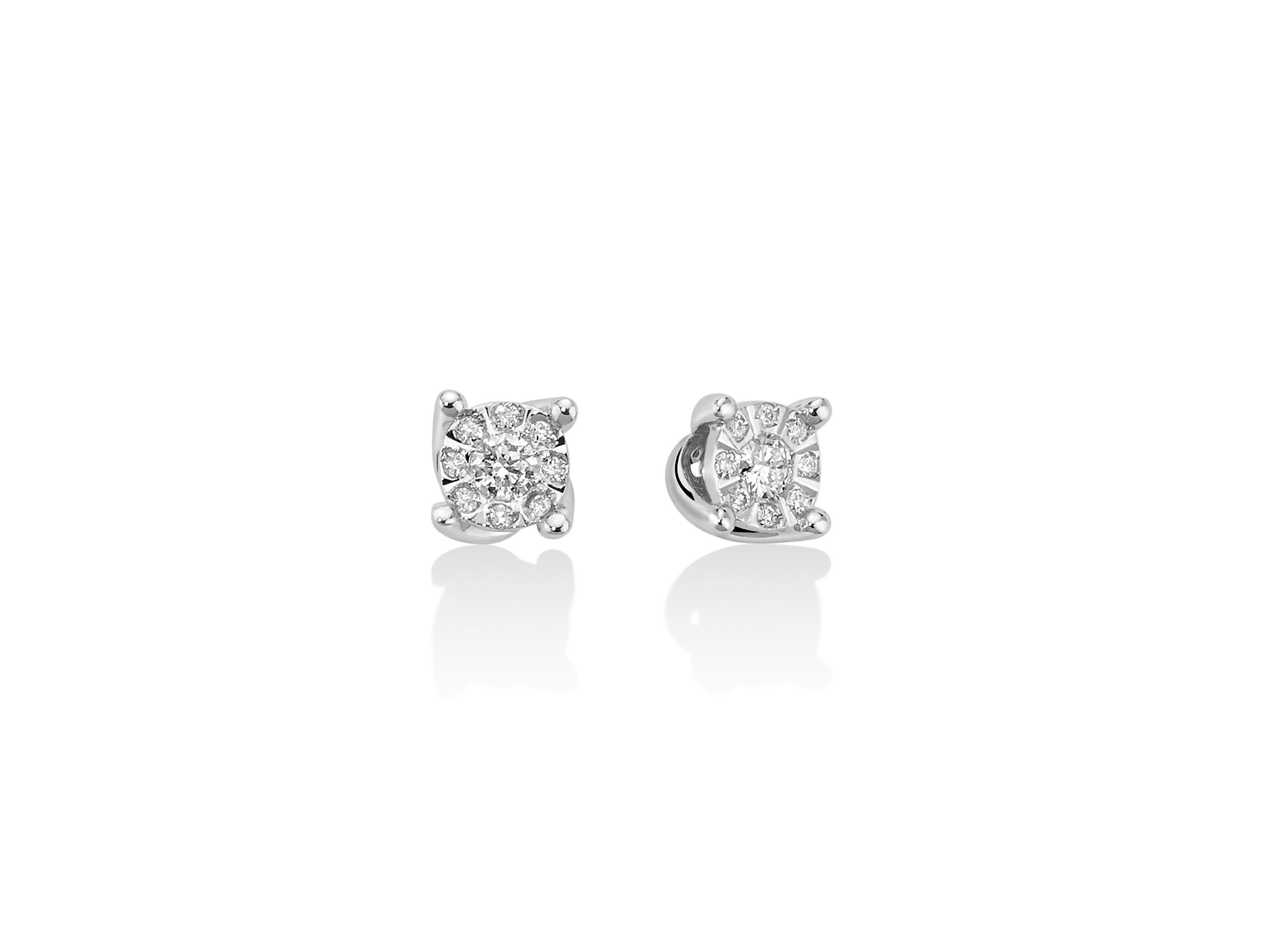 Boucles d'oreilles en or blanc et diamants, Miluna