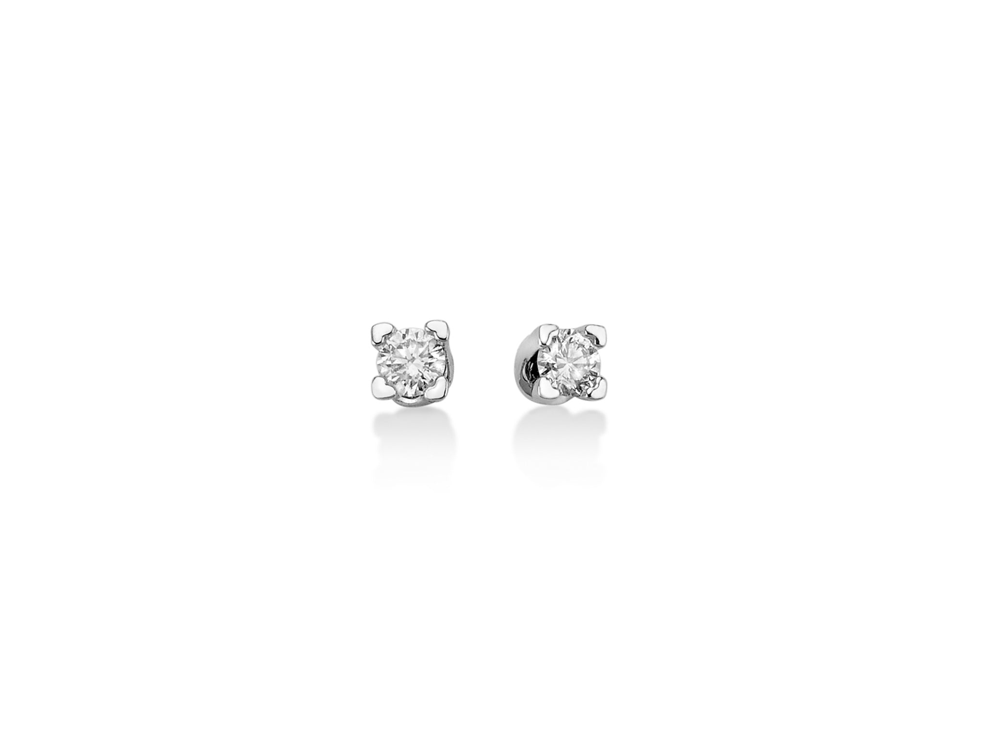 Boucles d'oreilles point lumineux en or blanc et diamants, Miluna