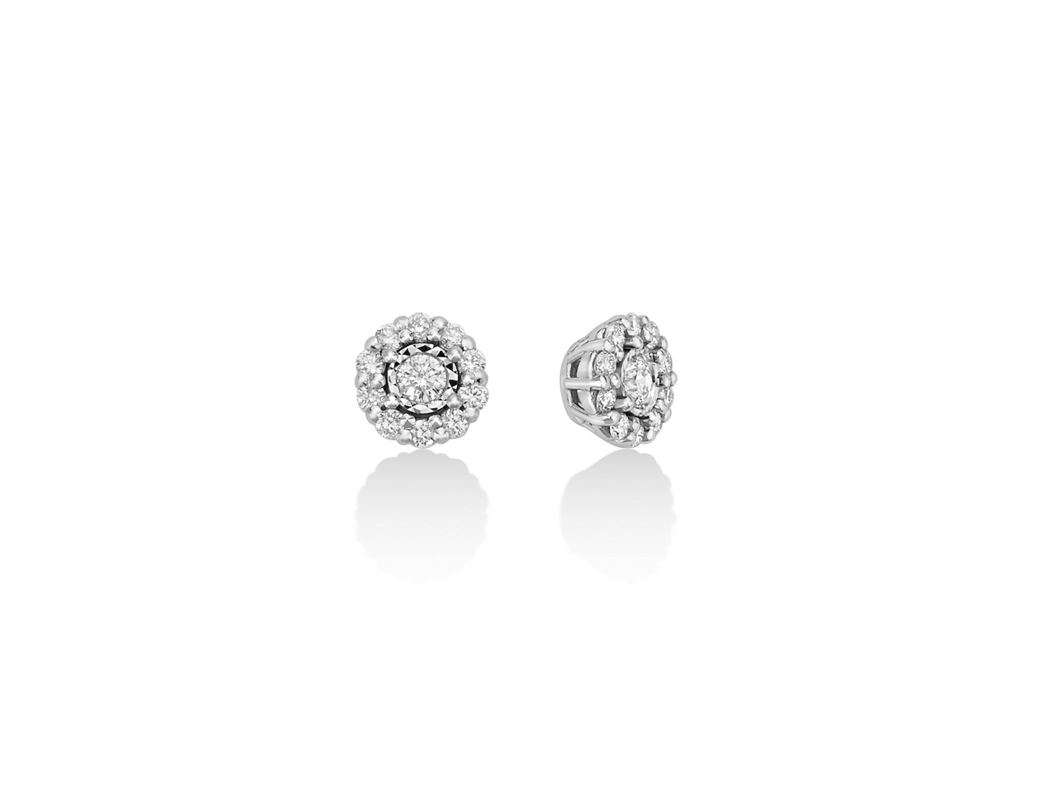 Boucles d'oreilles en or blanc et diamants, Miluna