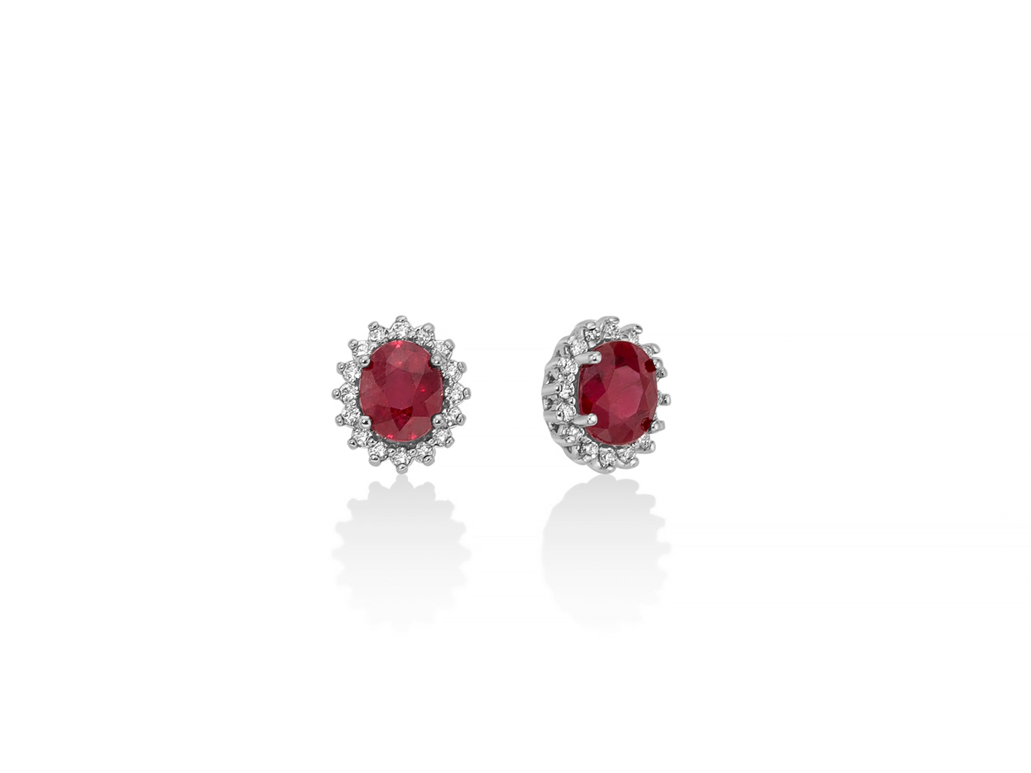 White gold, ruby ​​and diamond earrings, Miluna