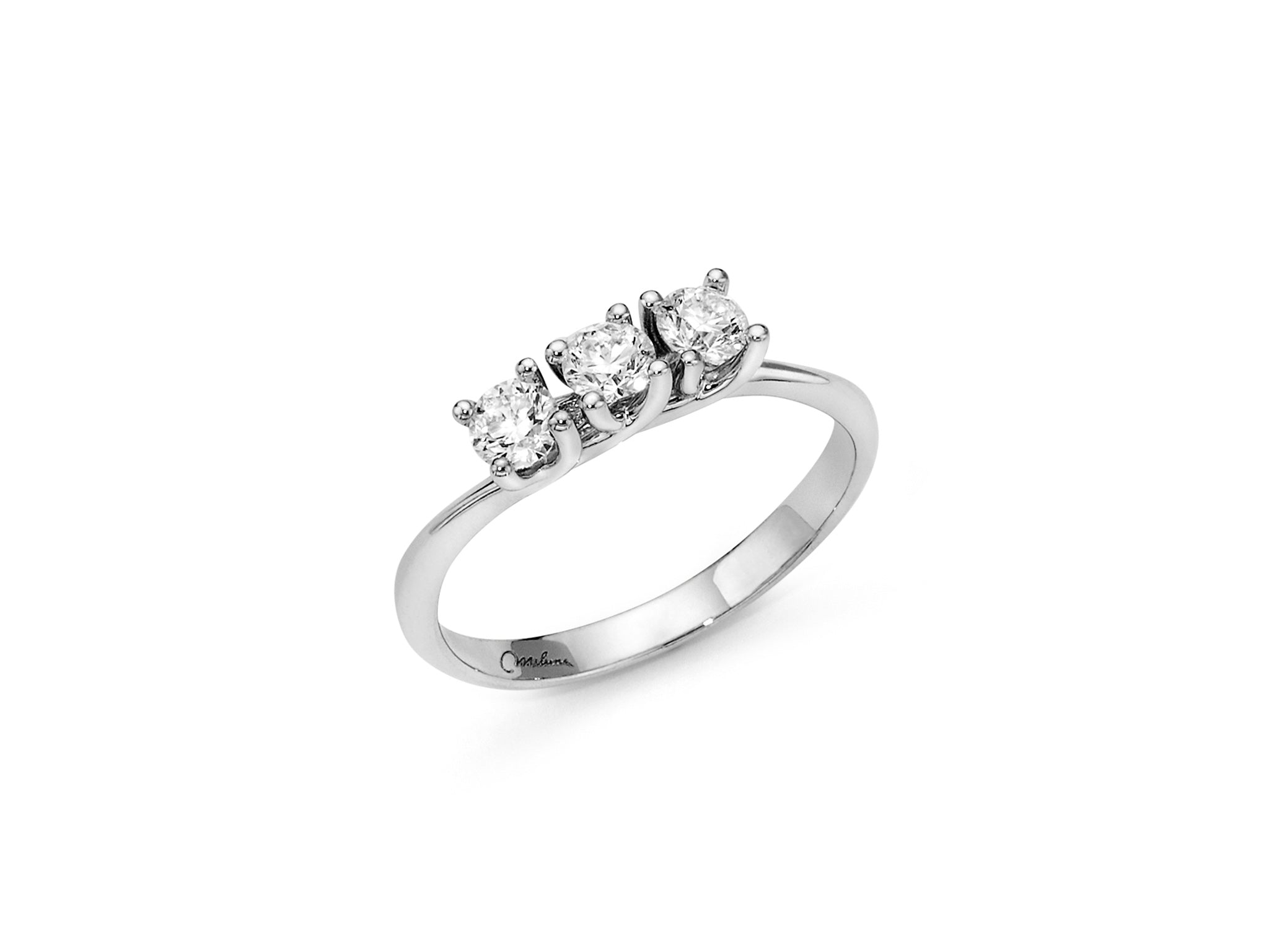 White gold and diamond trilogy ring, Miluna