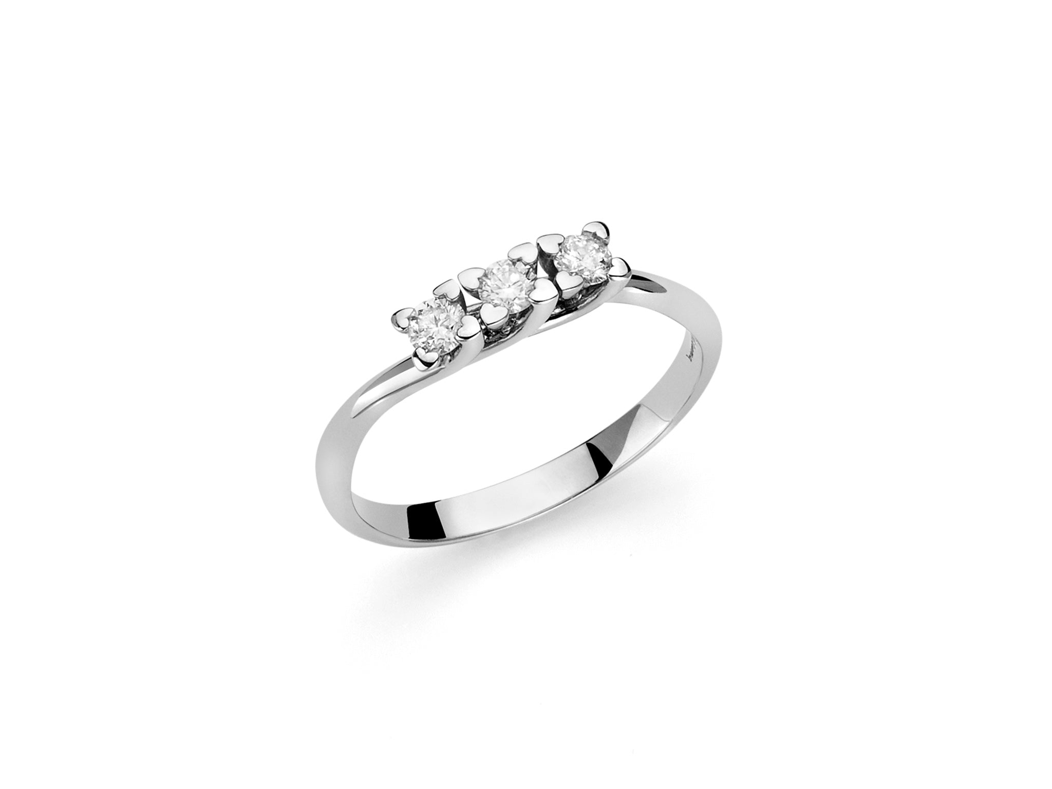 Bague trilogie en or blanc et diamants, Miluna