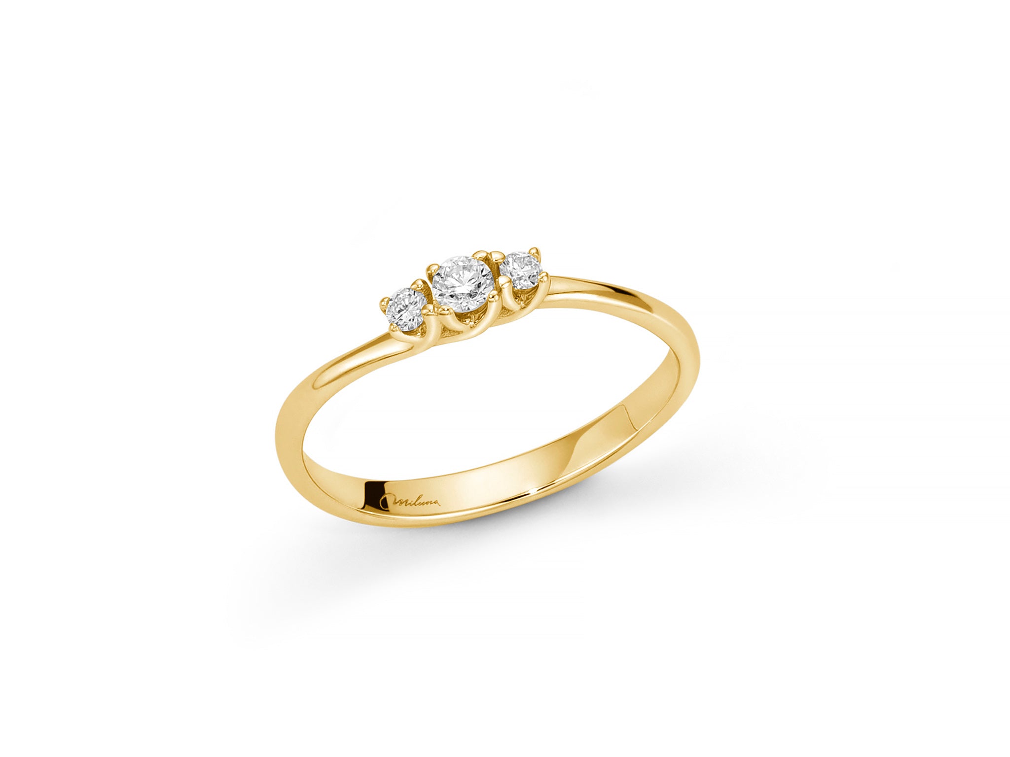 Yellow gold and diamond trilogy ring, Miluna