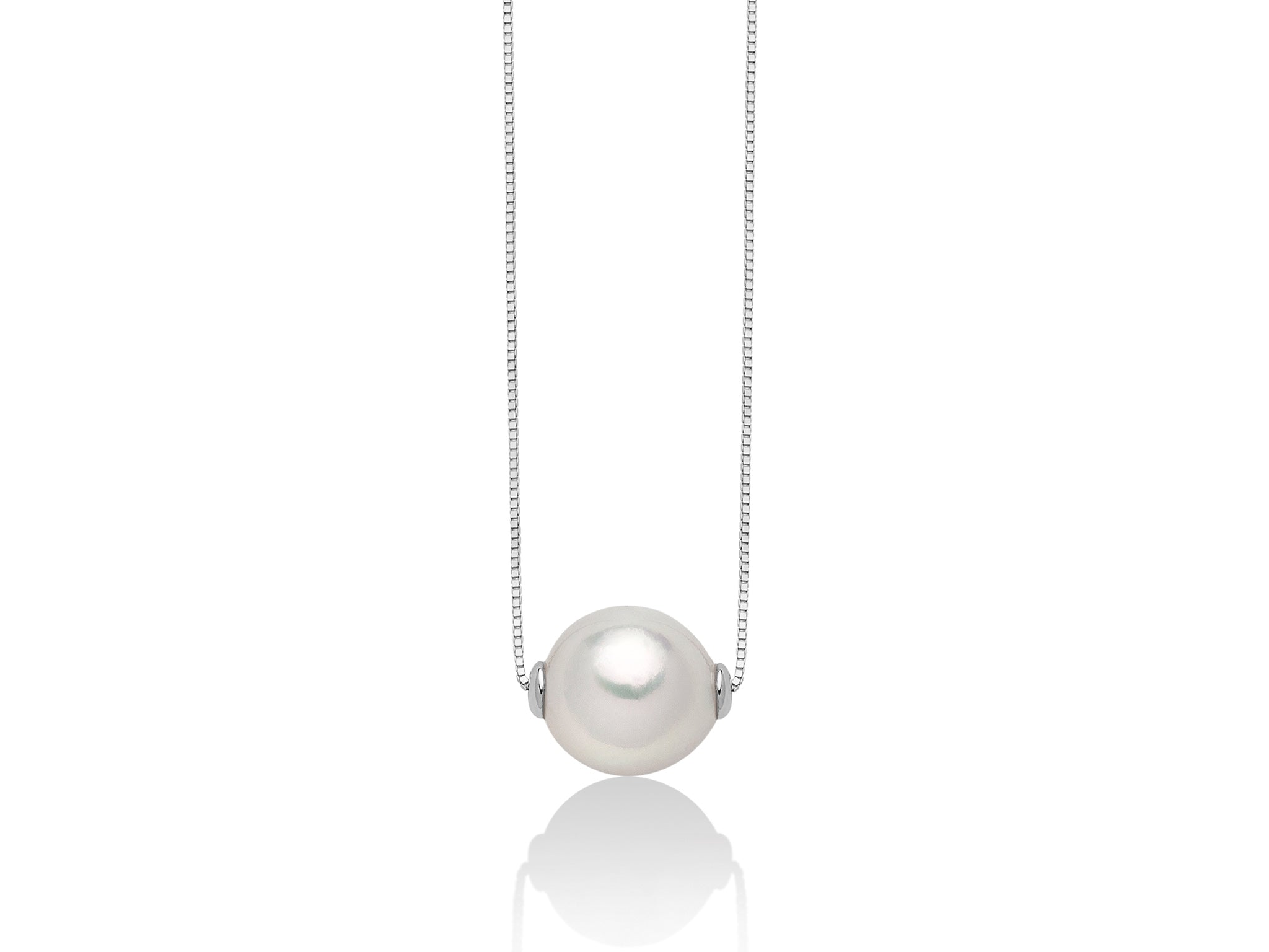 Collier en or blanc et perles, Miluna