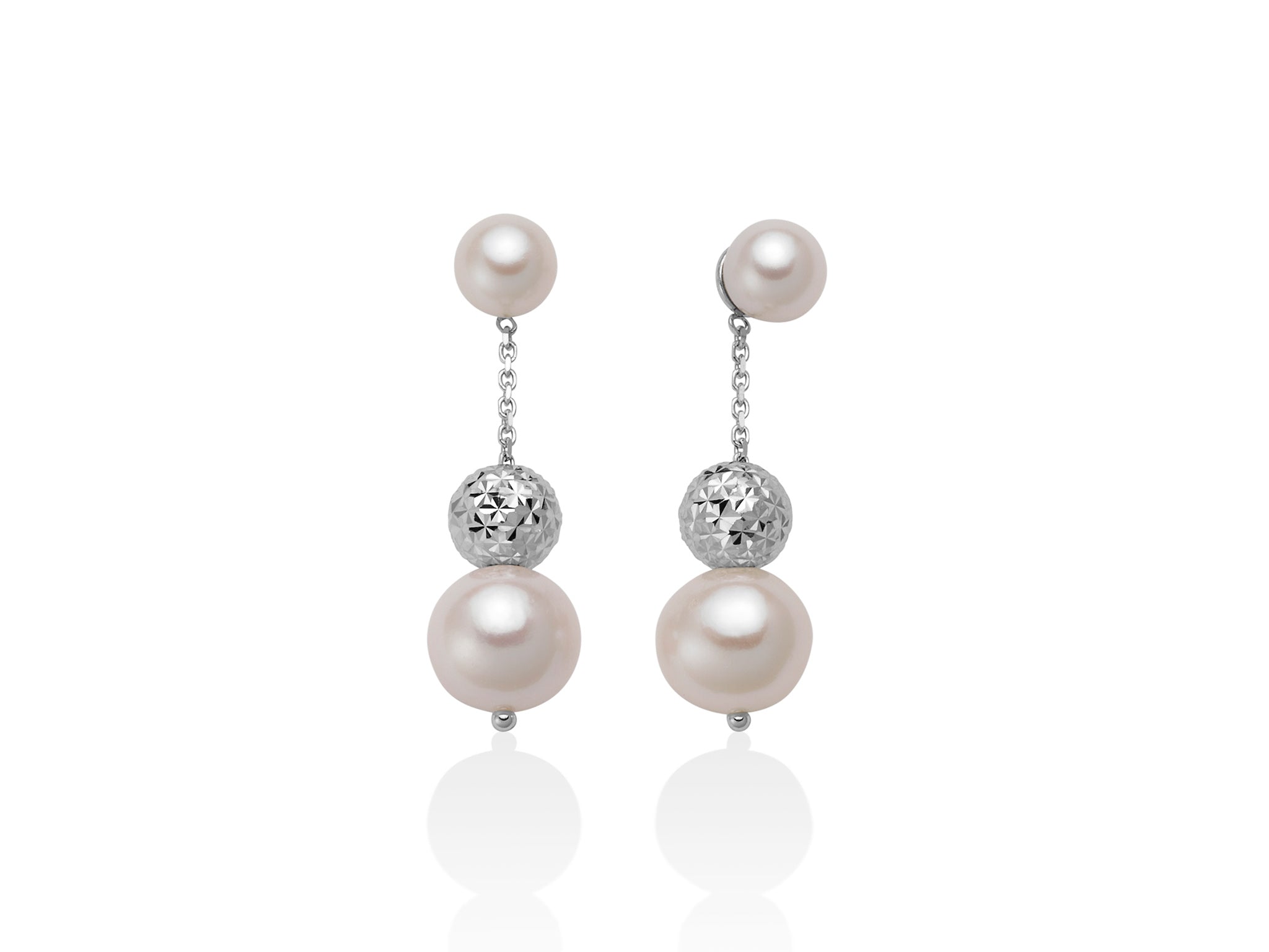 White gold and pearl earrings, Miluna