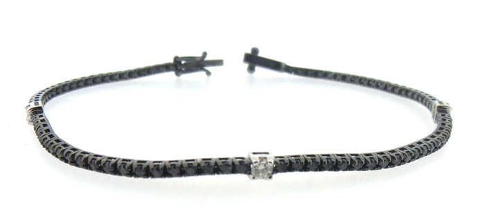 Bracelet en or noir avec diamants noirs et blancs Notte di San Lorenzo, Damiani