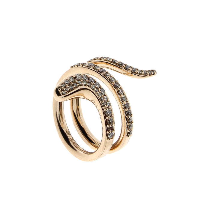 Anello tre fili oro rosa e diamanti brown Eden, Damiani