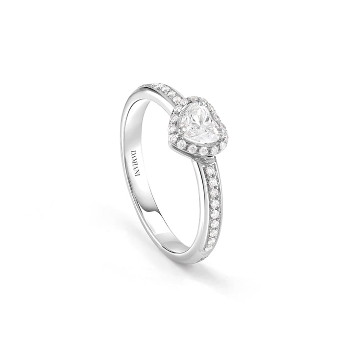 White gold and diamond solitaire ring Minou Full Pavé, Damiani