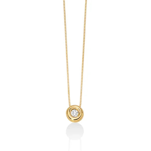 Yellow gold and diamond light point necklace, Miluna