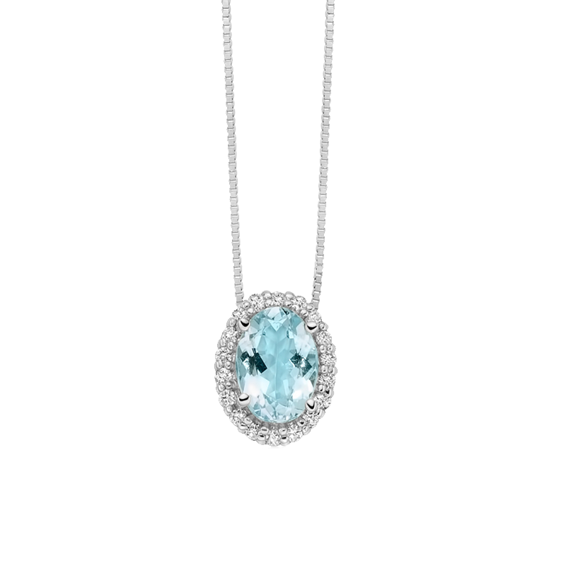 White gold, aquamarine and diamond necklace, Miluna