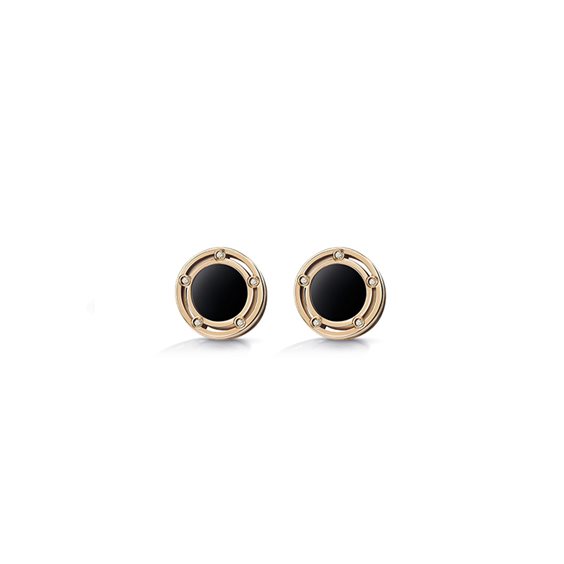 Rose gold earrings with onyx and diamonds D.Side, Damiani