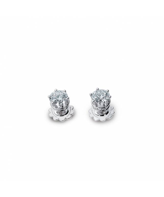 Boucles d'oreilles point lumineux Minou en or blanc et diamants, Damiani